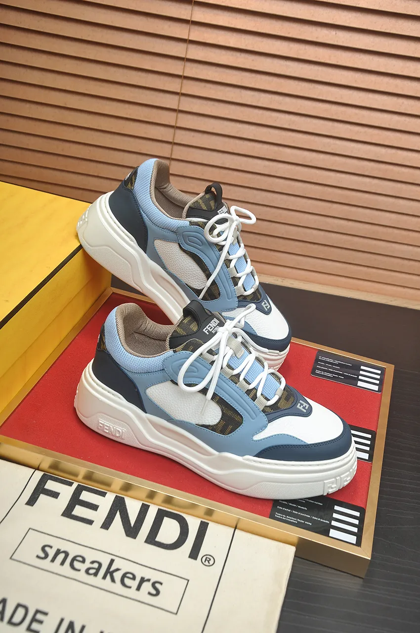 Men's shoes 💰600💶 [Fendi] The latest casual sports shoes 🔥 Many 💑 stars have the same style FD match. The original version is a one-to-one replica. Designer Kim Jones's first fendi match and Donkey brand Trainer basketball sneakers. Material: Original silk mesh. Lining: Breathable mesh. Packaging: Original 1:1 matching high-end packaging. Size: 38-45 (45 is custom-made and cannot be returned or exchanged)